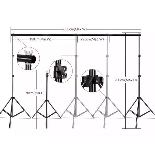 Puluz Support d'arrière-plan pour Studio de photographie 200cm*300cm