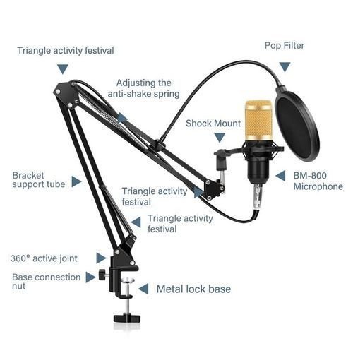 ميكروفون محترف BM 800 Original Kit Studio مع حامل صوت