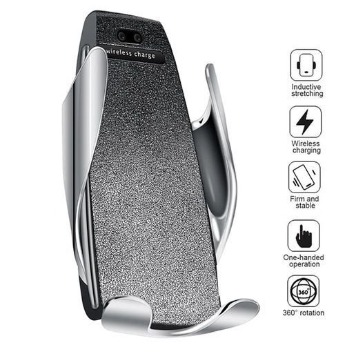 Chargeur De Voiture Sans Fil De Serrage Automatique, Qi Support Téléphone Voiture Chargeur Sans Fil À Induction Rapide , 360 ° Rotation