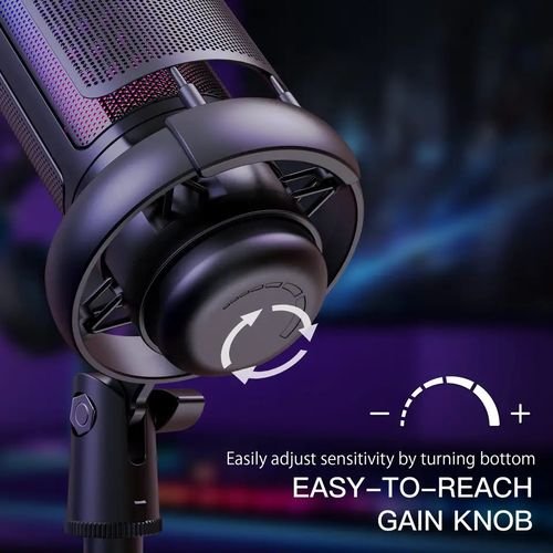 ميكروفون RGB إلى USB متوافق مع Windows/Mac/Android/iOS/+ 3 أمتار