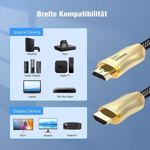 Câble HDMI 2.1 8K 60Hz 48Gbps, (3m)