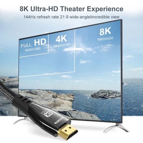Câble HDMI 2.1 8K 60Hz 48Gbps, (3m)