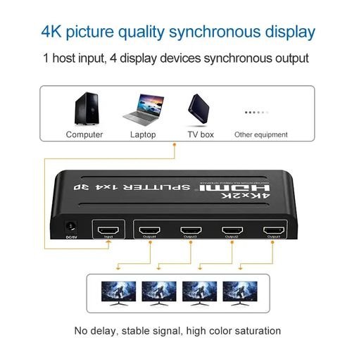 موزع فيديو 1x4 HDMI ، محول فيديو ، مضخم صوت للتلفزيون ، كمبيوتر محمول ، جهاز عرض