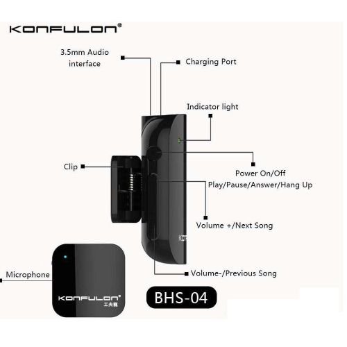 Konfulon 2 in 1 écouteurs et récepteur Bluetooth