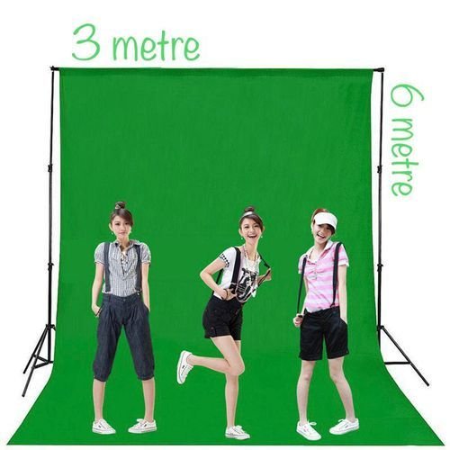 Fond Vert Green Screen 3*6M Tissu + Cadre Support Tripod Trepied 3M