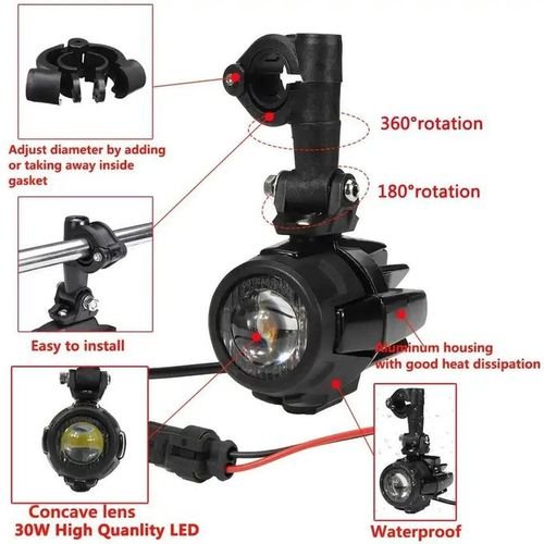 Feux de conduite avant universel pour moto