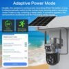 Caméra de surveillance extérieure PTZ IP 4G solaire 8MP