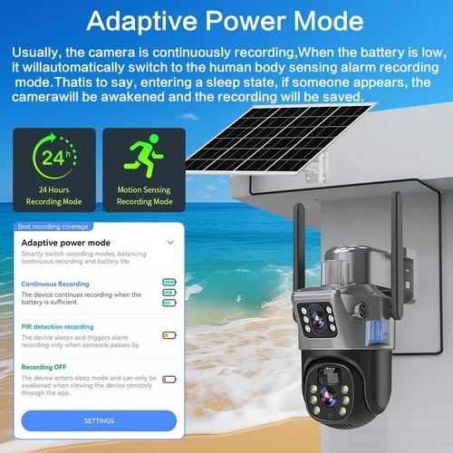 Caméra de surveillance extérieure PTZ IP 4G solaire 8MP