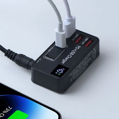 Station recharge USB bureau avec 3 ports USB + 2 ports type-C