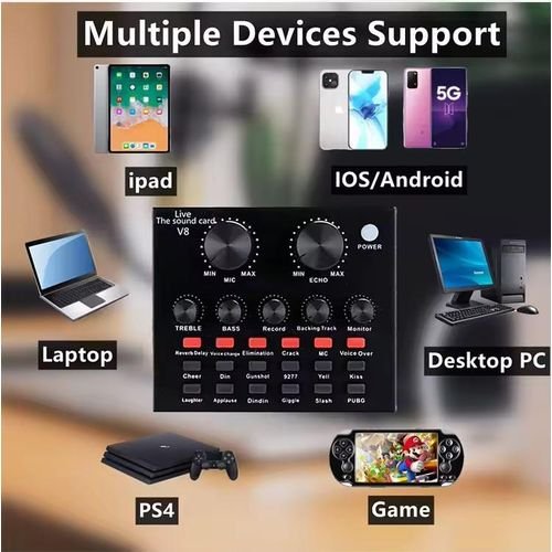Ensemble complet de microphone   condensateur avec Carte Son
