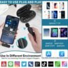 Microphone cravate pour iPhone sans fil à réduction de bruit avec baie de charge