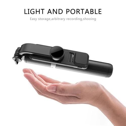 perche à selfie avec lumière et télécommande Bluetooth