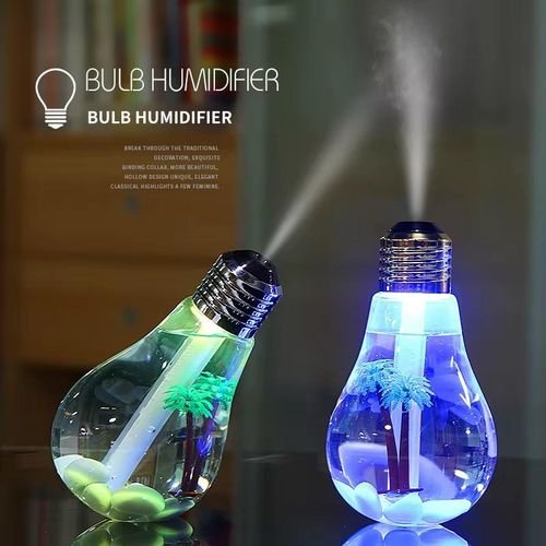 humidificateur d'air en forme d'ampoule avec lumière LED, brumisateur d'aromathérapie pour le bureau à domicile