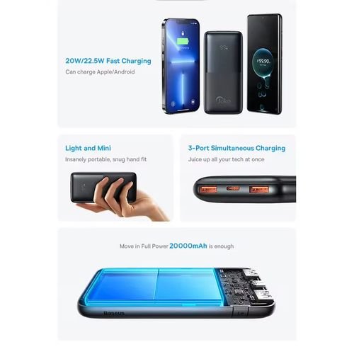 Joko PowerBank JK-P29 de 20 000 mAh avec charge rapide de 22,5 W, compatible PD3.0