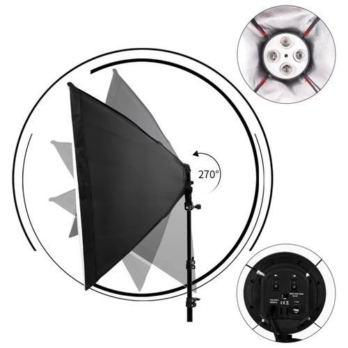 Puluz سوفت بوكس ​​50 × 70 سم ، 4 لمبات ، 1 ترايبود 200 سم ، استوديو تصوير فيديو
