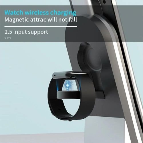 5 en 1 Chargeur sans fil 30W charge rapide avec affichage de l'heure