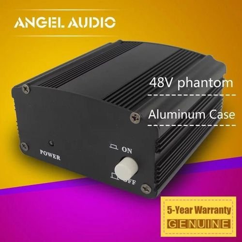 مزود طاقة فانتوم احترافي 48 فولت لميكروفون استوديو مكثف ،