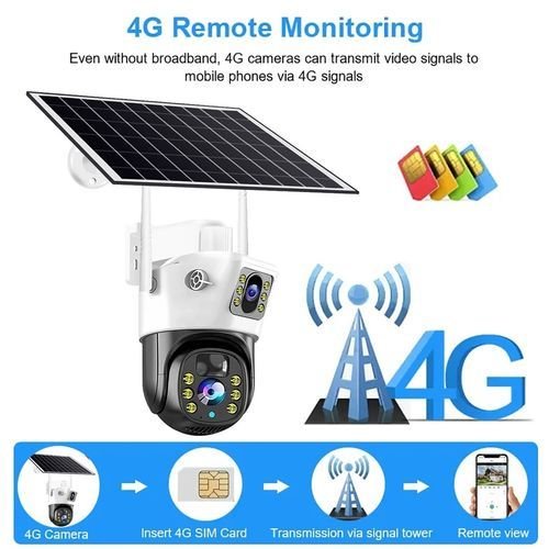 Caméra de surveillance extérieure PTZ IP 4G solaire 8MP