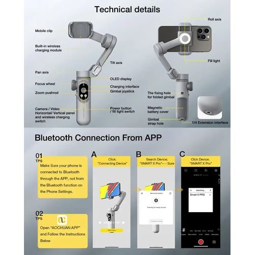 WiWU Stabilisateur pour smartphone 3 axes