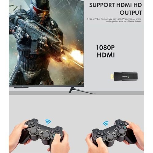 2 en 1 TV BOX Android 4K et Console de jeu vidéo 10 000 jeux avec 2 manettes