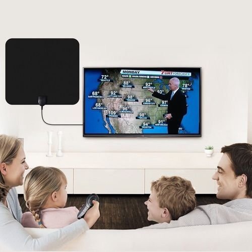 Antenne HDTV intérieure amplifiée noire pour VHF FM numérique UHF Power 40 milles