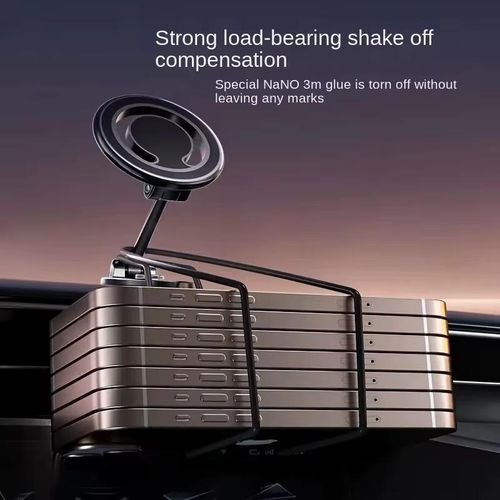 Support de téléphone de voiture magnétique en alliage d'aluminium, rotation à 1080