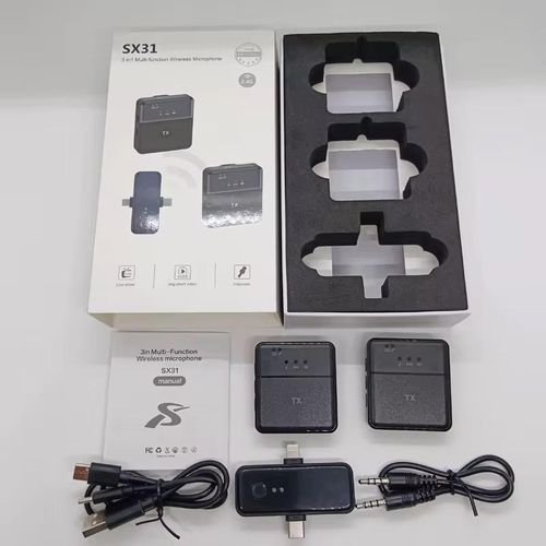 Microphone SX31 sans fil Condensateur Annulation Du Bruit pour iOS/Android /pc/pour US Android, Pc