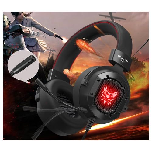 Onikuma Casque K3 de jeu stéréo filaire RGB avec micro, pour PC/PS4 PS5/Xbox/Nintendo switch