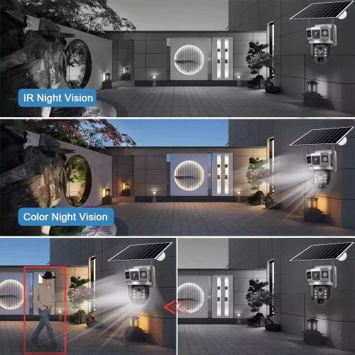 Cámara IP 4G solaire, Zoom x10 optique PTZ 12MP