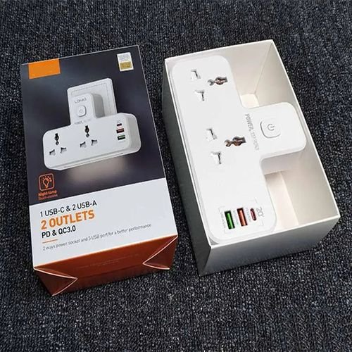 SH multi-prises avec USB, adaptateur de prise murale, 3 voies, adaptateur d'extension d'alimentation 1 en 3, PD + QC, 20W,