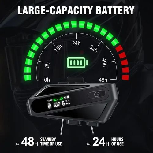 intercom Oreillette Bluetooth pour casque de moto portée de 500 mètres