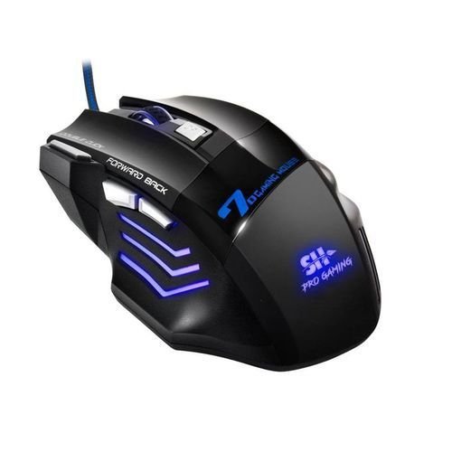 SH 3200 DPI réglables et 7D LED Optique Souris de jeu filaire USB pour Gamer PC, semi mécanique