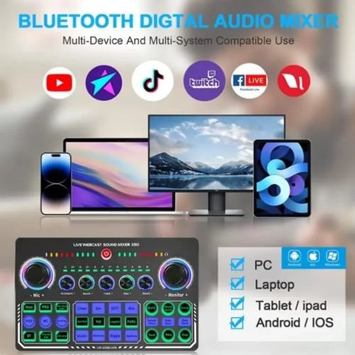 ميكروفون مكثف BM800 مع بطاقة Bluetooth X50