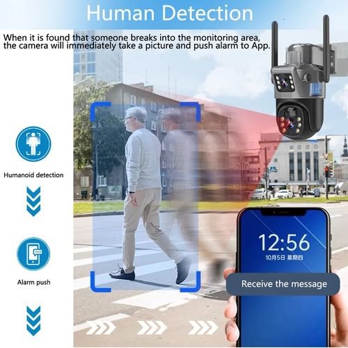 Caméra de surveillance extérieure PTZ IP 4G solaire 8MP