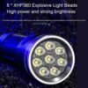 Lampe de poche aste ultra injuste distance d'irradiation 300m