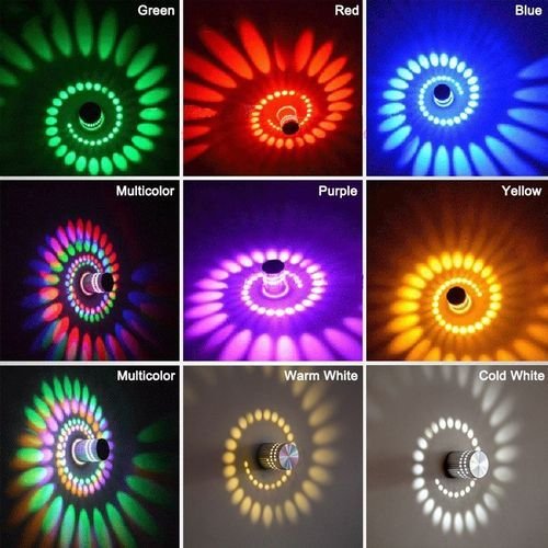 Lampe art décoratif Multicouleur forme Spirale 3W