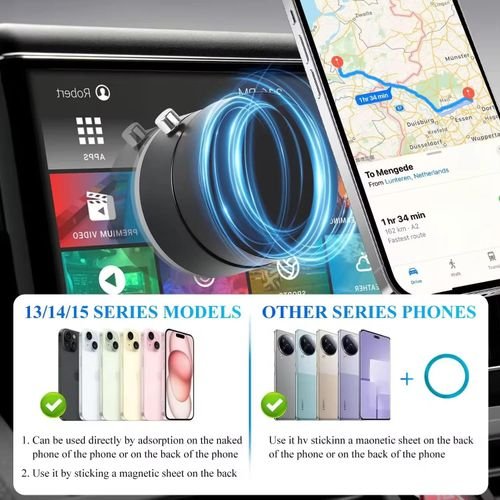 Support magnétique de téléphone portable  à ventouse rotatif à 360 degrés