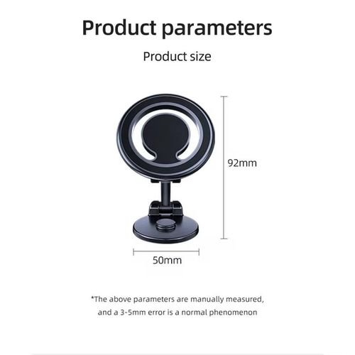 Support de téléphone de voiture magnétique en alliage d'aluminium, rotation à 1080