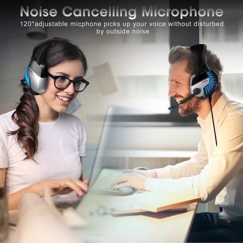 Onikuma casque ONIKUMA K5 Pro  de jeu PlayStation filaire stéréo casque de jeu casque avec Microphone LED lumières pour PC ordinateur portable tablette Xbox One