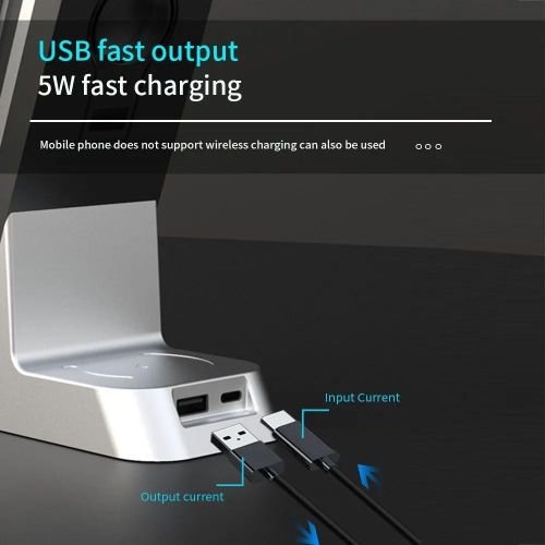 5 en 1 Chargeur sans fil 30W charge rapide avec affichage de l'heure