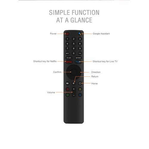 Bluetooth Télécommande Vocale Pour MI TV Android Smart TV+Couteau multifonctionnel,