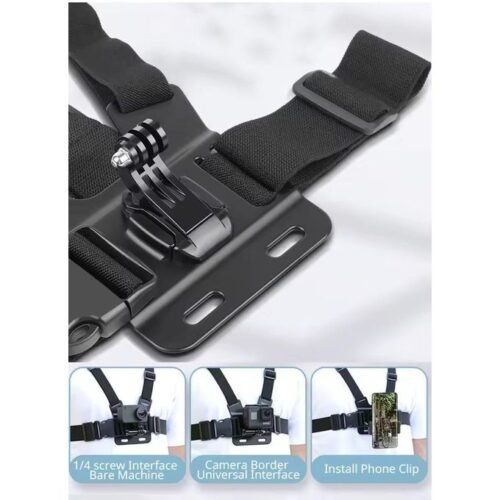 Support de Téléphone et goPro Réglable avec ceinture de poitrine et de tête