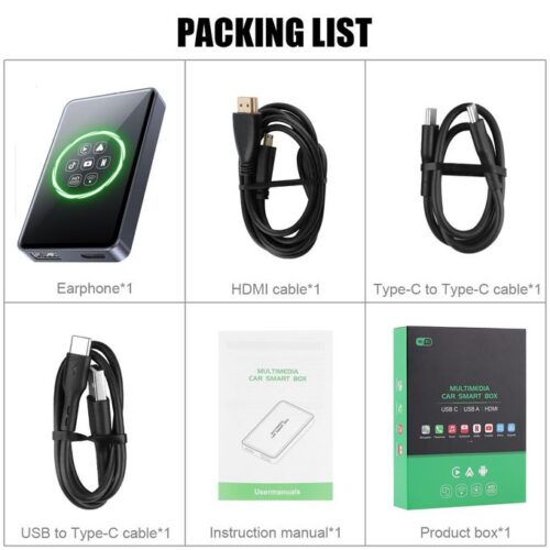 3 Adaptateur CarPlay sans fil AI Box Android Auto HDMI Multimédia pour iOS/Android