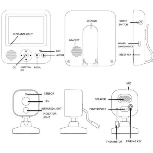 Surveillance caméra bébé intelligente Protection de sécurité Audio bidirectionnel Vision nocturne Babysitte