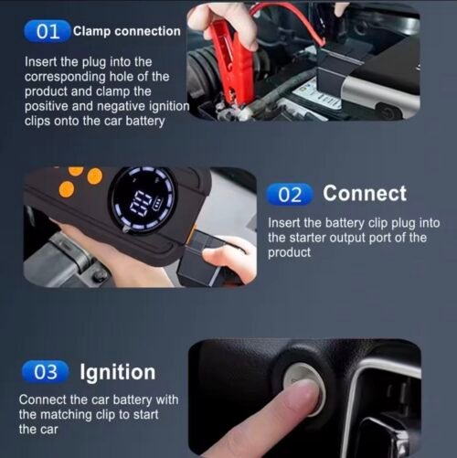 Démarreur de saut puissant avec pompe à air