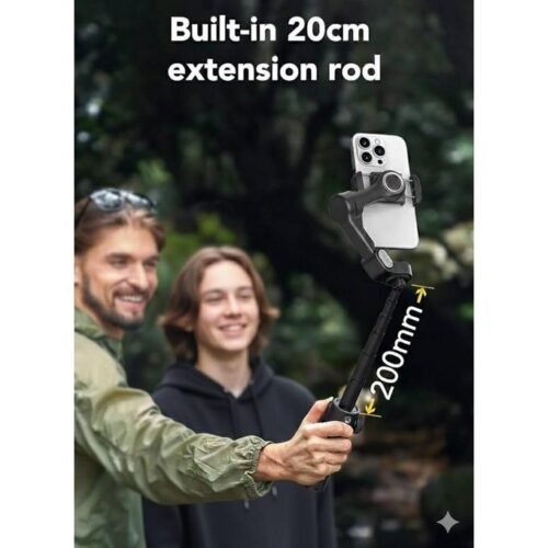 Smart X2 noir stabilisateur de cardan portatif à 3 axes avec tige d'extension pour stabilisateur de cardan de Smartphone