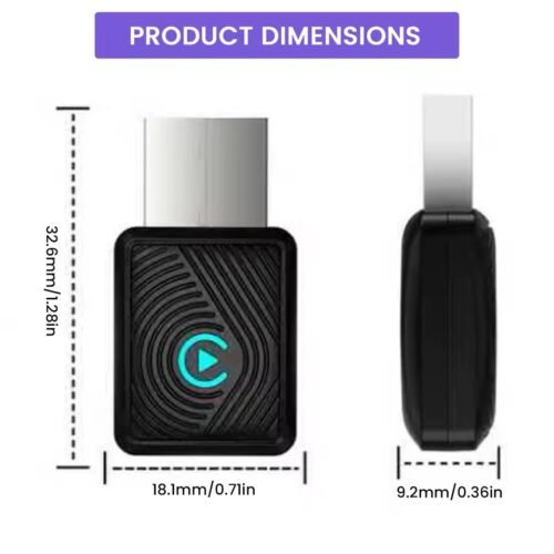 2 en 1 Adaptateur CarPlay et Android Auto sans fil pour téléphone universel