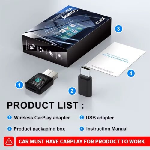 2 en 1 Adaptateur CarPlay et Android Auto sans fil pour téléphone universel