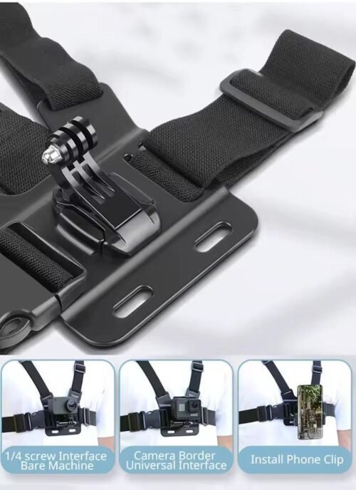 Support de Téléphone et goPro Réglable avec ceinture de poitrine et de tête
