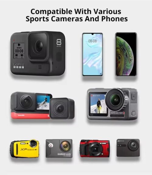 Support de Téléphone et goPro Réglable avec ceinture de poitrine et de tête